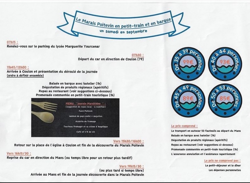 Sortie "Marais poitevin" proposée le 28/09/2024